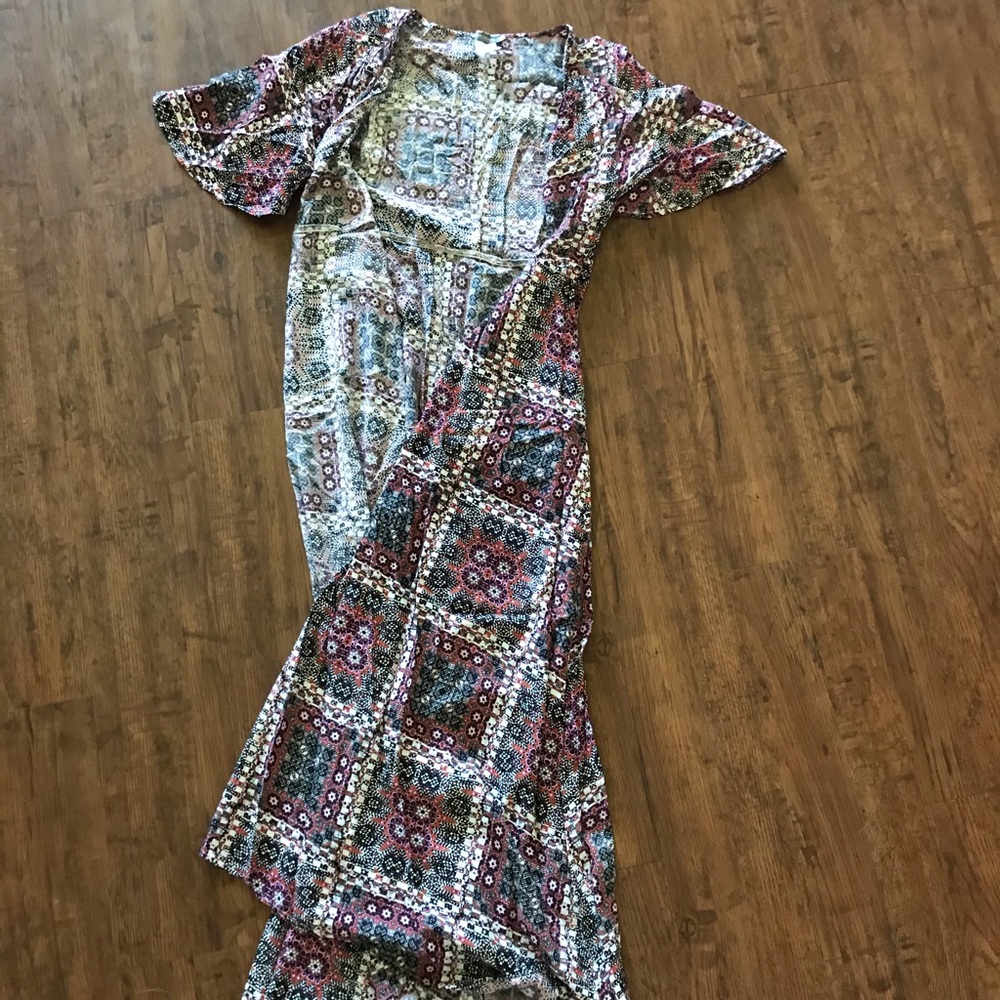 flowy bohemian patchwork maxi dress